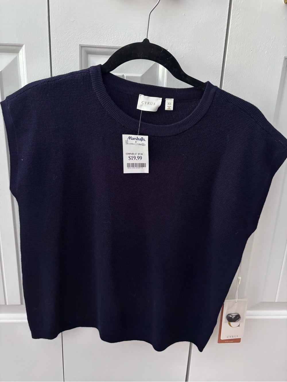 Navy Sweater Muscle Top